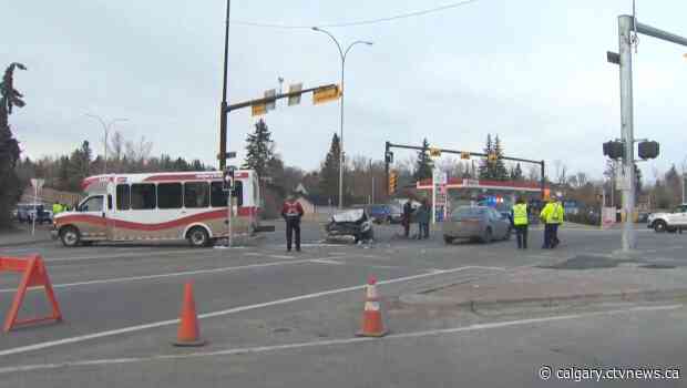 Passenger ejected from back window of transit bus in Calgary