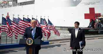'70,000-ton message of hope': Trump sees off Navy hospital ship as it heads for NYC