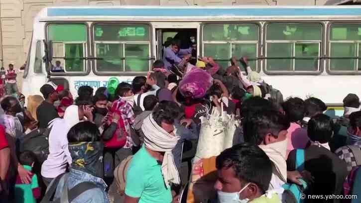 India's stranded army of workers flees home