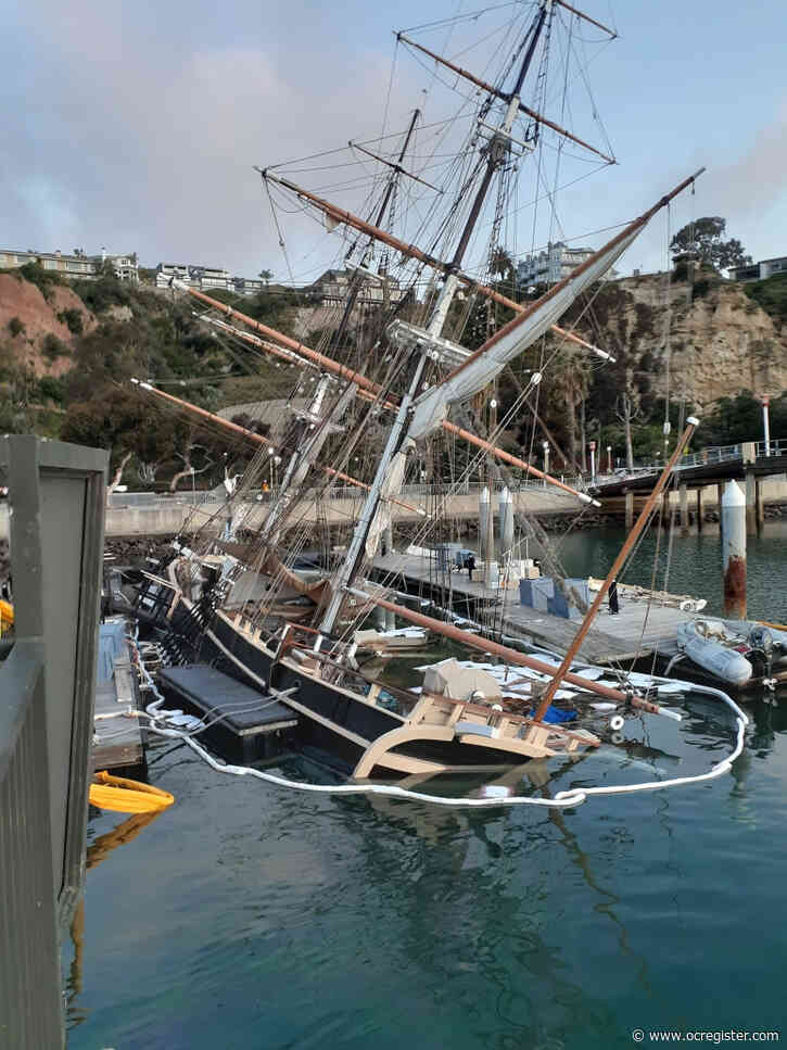 Ocean Institutes’ tall ship Pilgrim is sinking in Dana Point Harbor