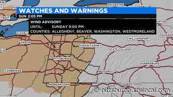Wind Advisory Issued For Southwestern PA