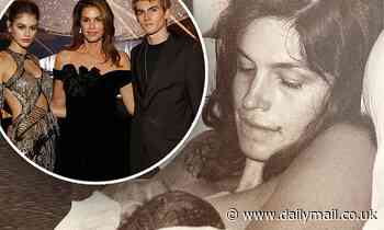 Cindy Crawford cradles her newborn child as she shares intimate photo from her home birth 
