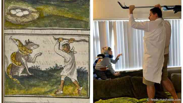 Museum asks people to recreate art from household items while social distancing and it's delightful