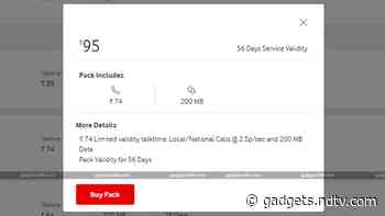 Vodafone Idea Introduces Rs. 95 AllRounder Prepaid Recharge With Validity of 56 Days