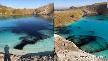 English police dye 'Blue Lagoon' black to deter visitors during lockdown