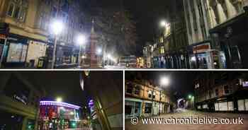 Coronavirus: See 'eerie' Newcastle at night on the first full lockdown weekend