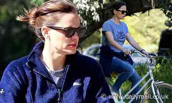 Jennifer Garner cuts a casual figure in denim as she enjoys bike ride amid global Covid-19 pandemic
