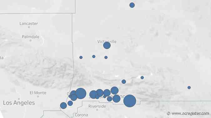 Map shows coronavirus cases in San Bernardino County cities