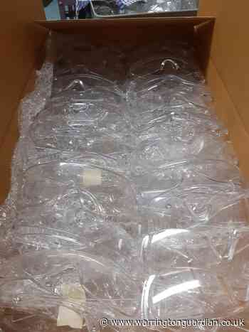 Great Sankey High School delivers 240 pairs of safety goggles to Warrington Hospital