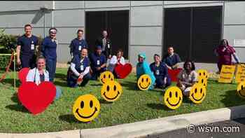Yard sign company surprises Florida Medical Center staff with smiley faces - WSVN 7News | Miami News, Weather, Sports | Fort Lauderdale