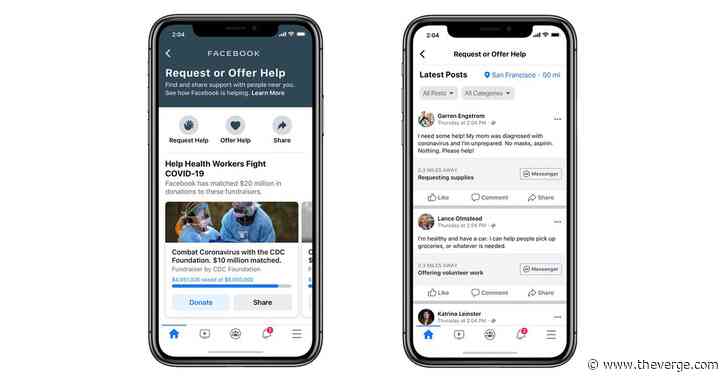 Facebook has a new way for communities to help each other through COVID-19