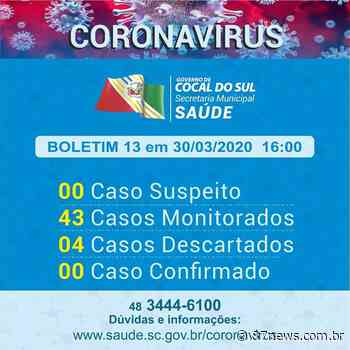 COCAL DO SUL: Não registro positivo para o CORONAVIRUS - http://www.87news.com.br/