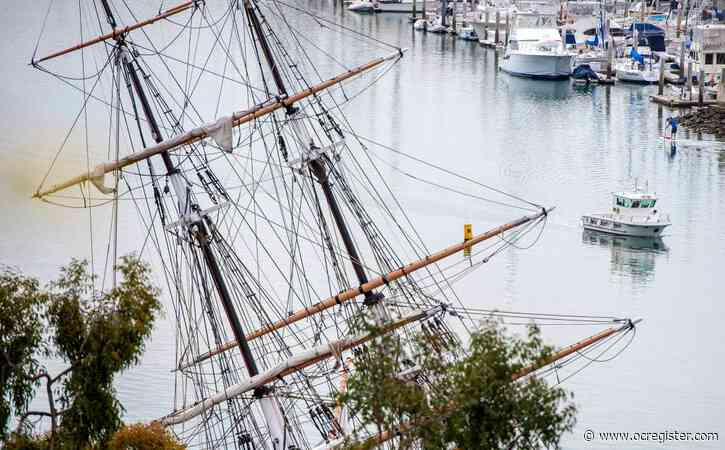 Waiting on next step in raising Pilgrim from bottom of Dana Point Harbor
