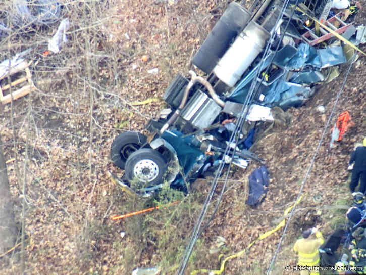 1 Dies After Tractor-Trailer Crashes Over Hillside In Jefferson Hills