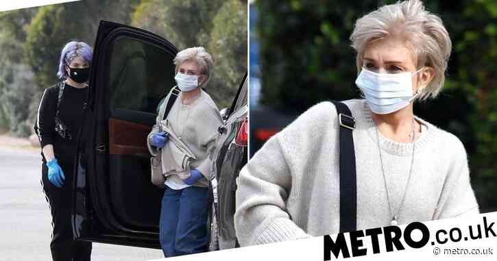Sharon and Kelly Osbourne mask and glove up against coronavirus as they head out together