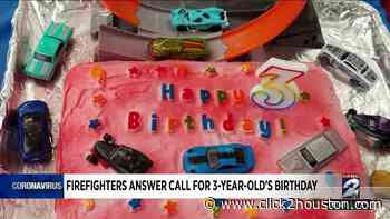 Houston firefighters surprise 3-year-old boy with mini parade for his birthday - KPRC Click2Houston