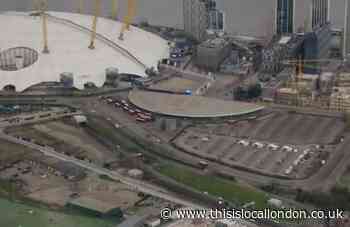 Drive-through coronavirus testing centre set up by O2 Arena