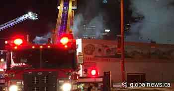 2 taken to hospital as crews battle central Edmonton fire - Global News