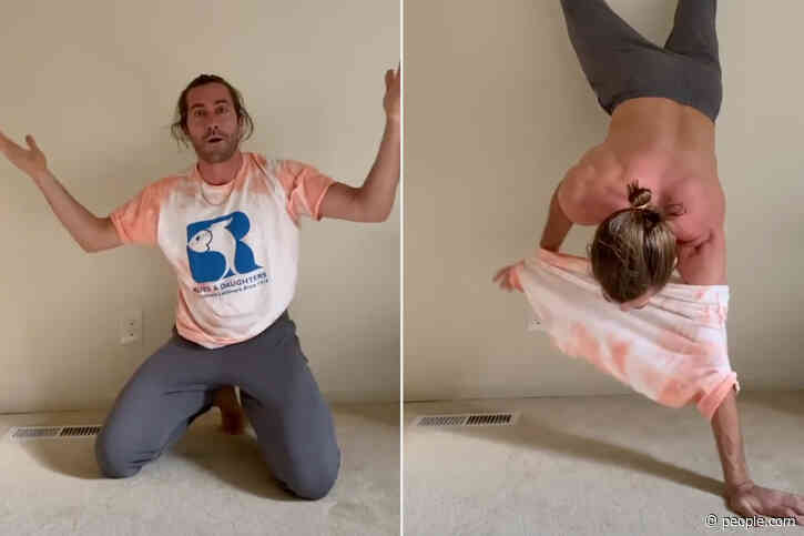 Jake Gyllenhaal Shows off His Skills while Participating in Viral Shirtless Handstand Challenge