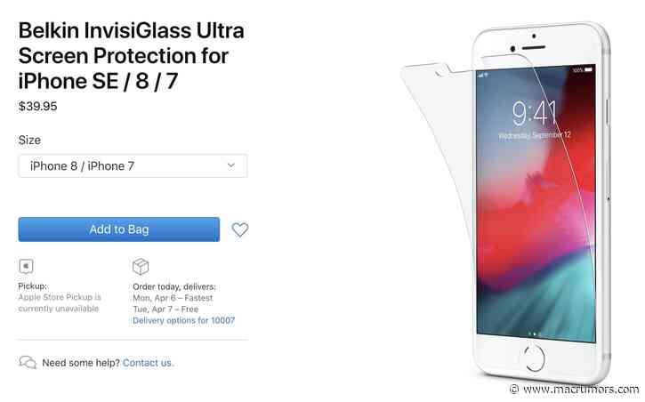 iPhone 8 Screen Protector Updated With 'iPhone SE' Compatibility on Apple's Online Store