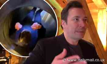 Jimmy Fallon FINALLY takes viewers on virtual ride down slide during The Tonight Show: Home Edition