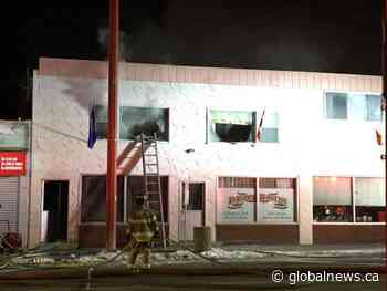 2 taken to hospital as crews battle central Edmonton fire at Italian Bakery