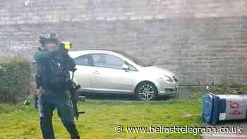 Pictured: Moment cops prepare to Taser man armed with pitchfork