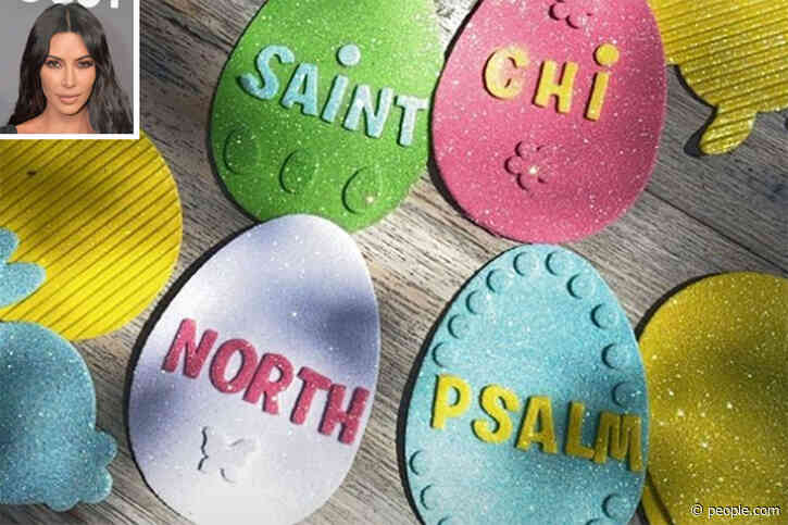 Kim Kardashian & Her Kids Spend Family 'Craft Time' Making Easter Decorations During Self-Isolation