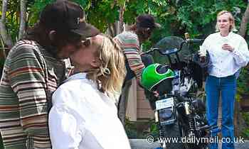 Diane Kruger and Norman Reedus put on PDA as they take motorcycle to local gas station in Malibu