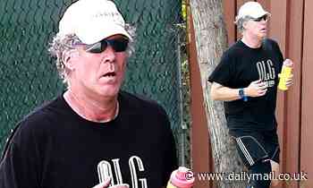 Will Ferrell goes for a solo jog in an attempt to stay fit while isolating and social distancing