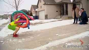 Saskatoon man helping kid’s during pandemic with safe distanced entertainment