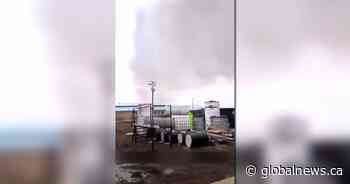 ‘Wild’ explosions at Estevan, Sask. business caught on camera