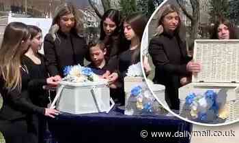 Teresa Giudice tells her father 'fly high to mommy' as she and her girls set doves free