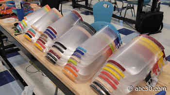 Harmony Public Schools education engineers use 3D printers to create face shields