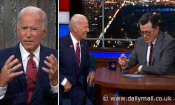 Joe Biden mocks his gaffes to Stephen Colbert