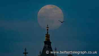 Stargazers marvel at emerging pink supermoon in skies above UK