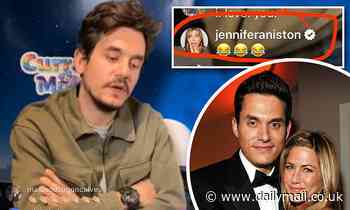 Jennifer Aniston laughs at ex John Mayer's comment that only four percent of what he says is useful