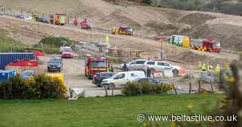 Air Ambulance attends major incident involving overturned crane - Belfast Live
