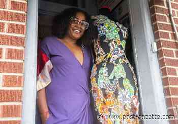 Making a dress together — at a social distance