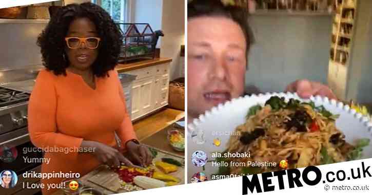 Jamie Oliver and Oprah Winfrey rustle up fried rice as they bless us with joint quarantine cooking show