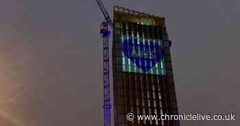 Hadrian's Tower skyscraper in Newcastle lit up blue to honour NHS heroes
