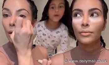 Kim Kardashian's daughter North calls her MEAN after barging in on mom's quarantine makeup tutorial