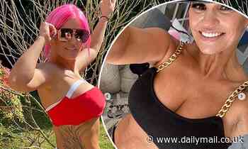 Kerry Katona seductively dances and showcases her toned physique in an array of bikinis