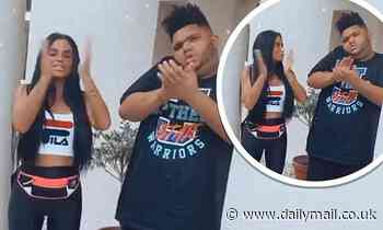 Katie Price and son Harvey clap enthusiastically to thank the NHS, police and key workers