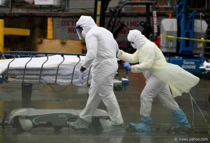 New single-day record for NY virus deaths but hospitalizations fall
