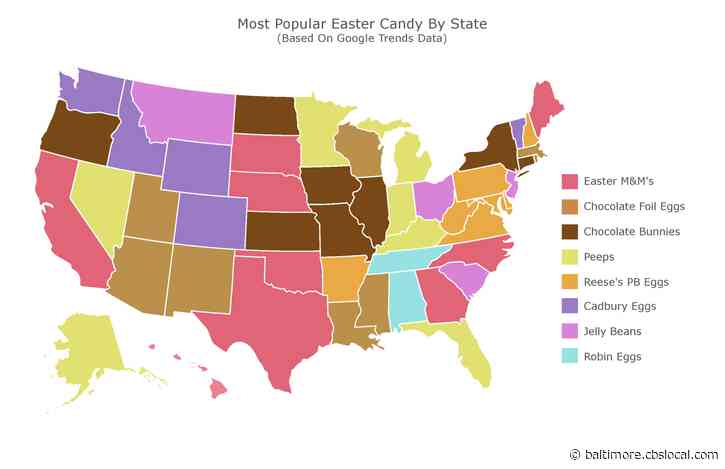 Reese’s Peanut Butter Eggs Are Maryland’s Favorite Easter Candy, According To Google Trends Data
