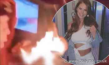 Louis Tomlinson's ex Briana Jungwirth accidentally sets her jumper on fire in live stream