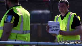 NHS staff line up for the new coronavirus testing facility in Gateshead - ITV News