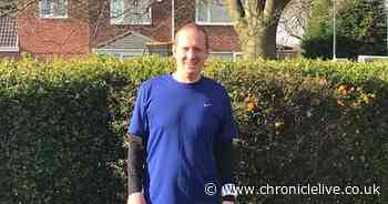 Man runs a marathon in his back garden to raise thousands for the NHS