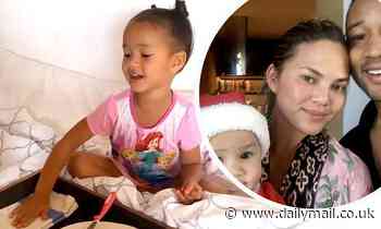 Chrissy Teigen records daughter Luna enjoying her 'first breakfast in bed' on 4th birthday